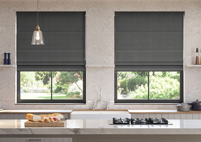 Ultra Luxe Velvet, Dark Grey - Roman Blind - Image 3